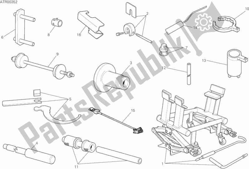 Alle onderdelen voor de 01b - Werkplaatsgereedschap van de Ducati Multistrada 1260 ABS Thailand 2019